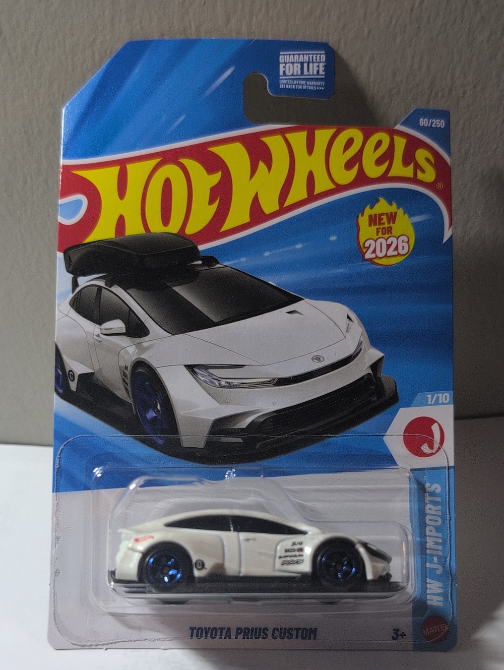Hot Wheels Toyota Prius Custom White Blue Mattel NEW Ships Secure In Box